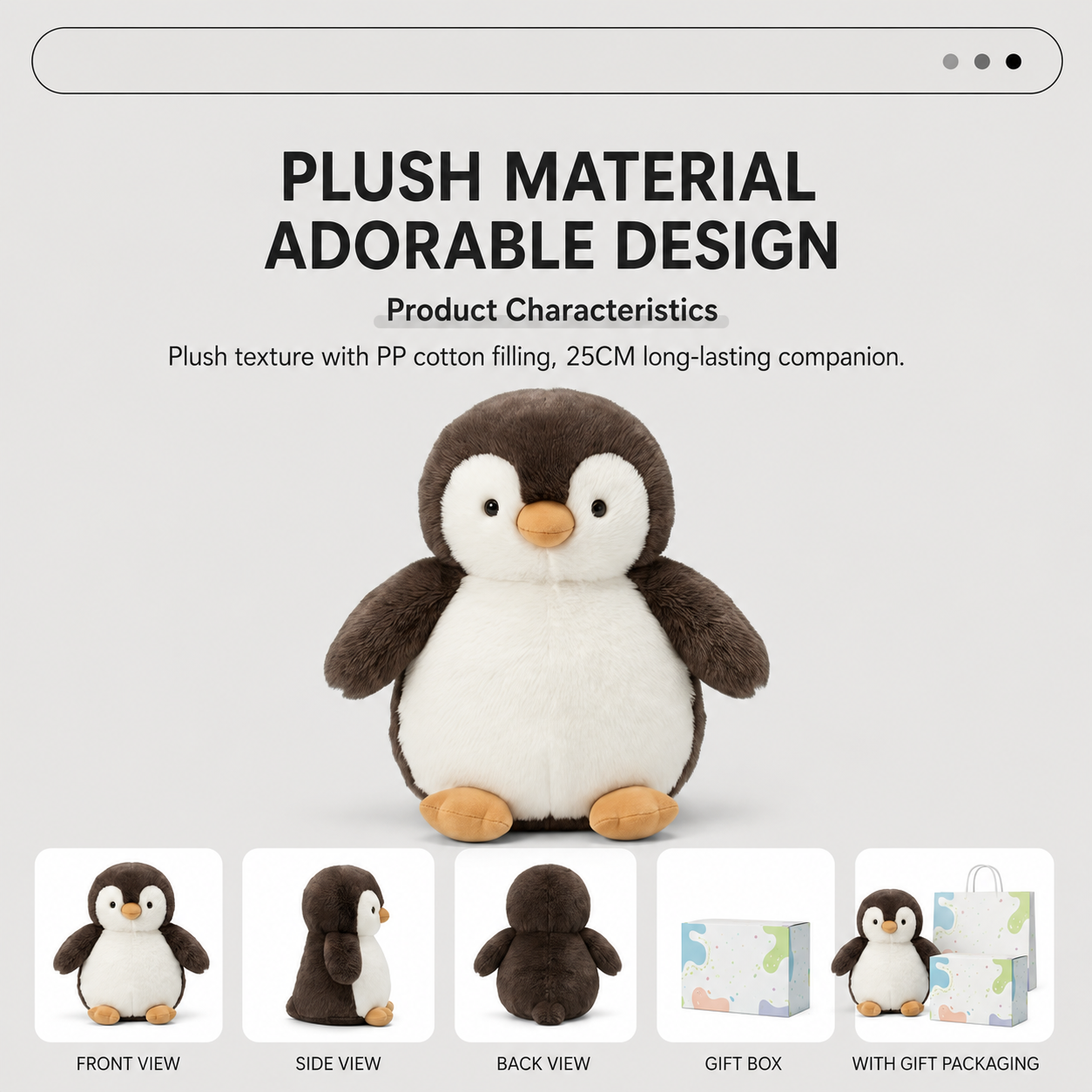Penguin Plush Toy – Cute Chubby Stuffed Animal