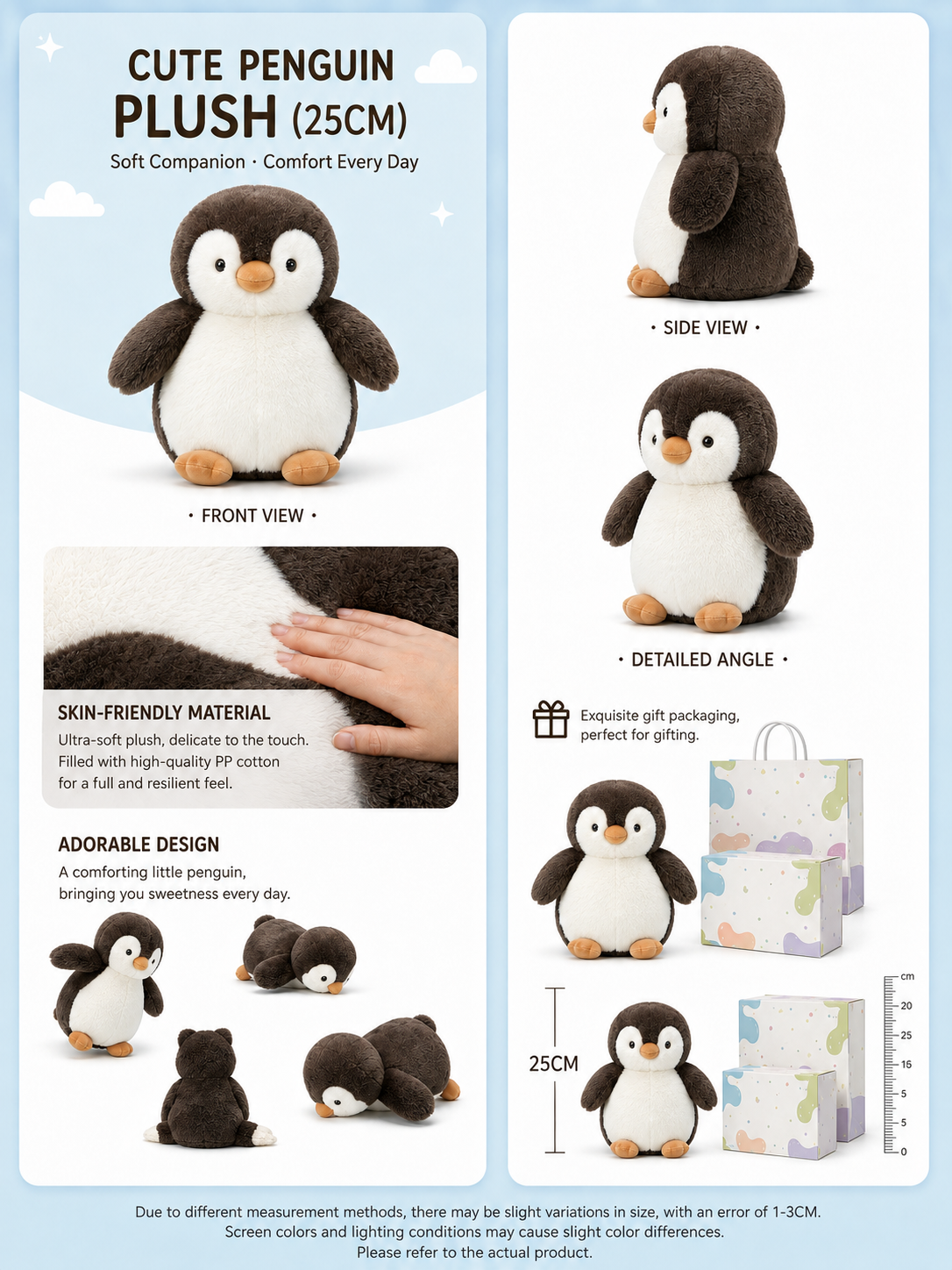 Penguin Plush Toy – Cute Chubby Stuffed Animal