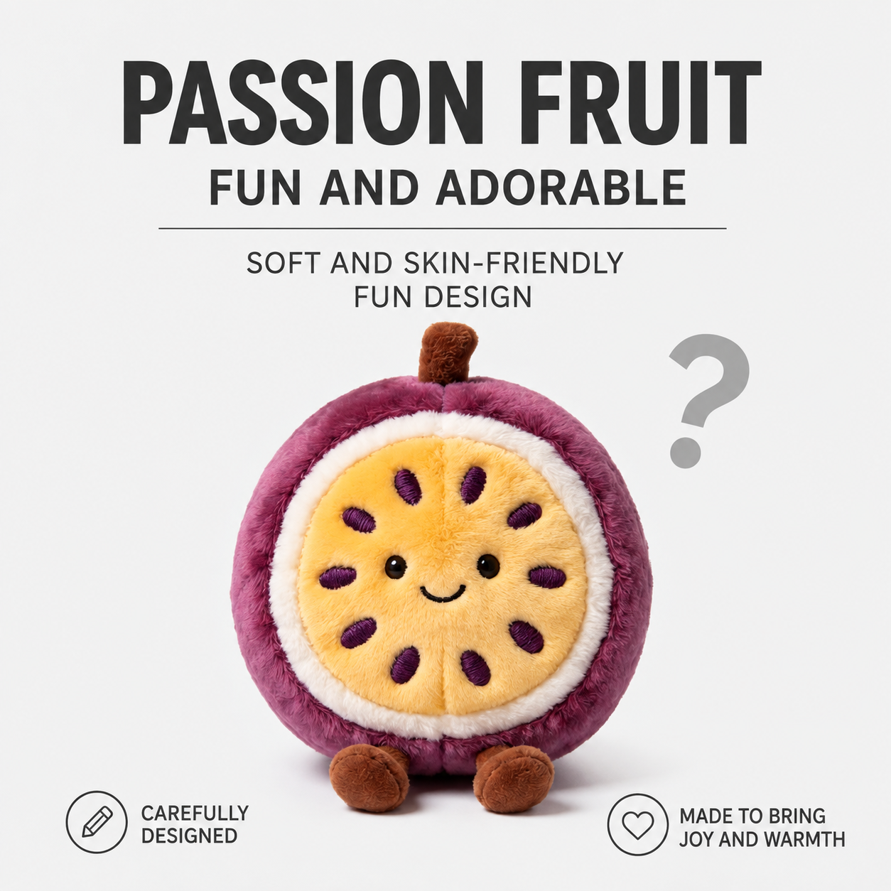 Passion Fruit Plush Toy – Cute Stuffed Fruit Character