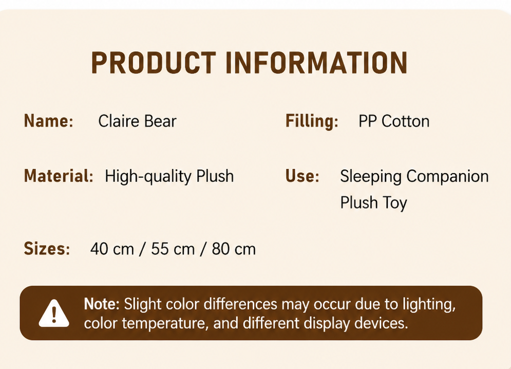 Classic Brown Teddy Bear Plush Toy – Soft Stuffed Bear with Bow Tie