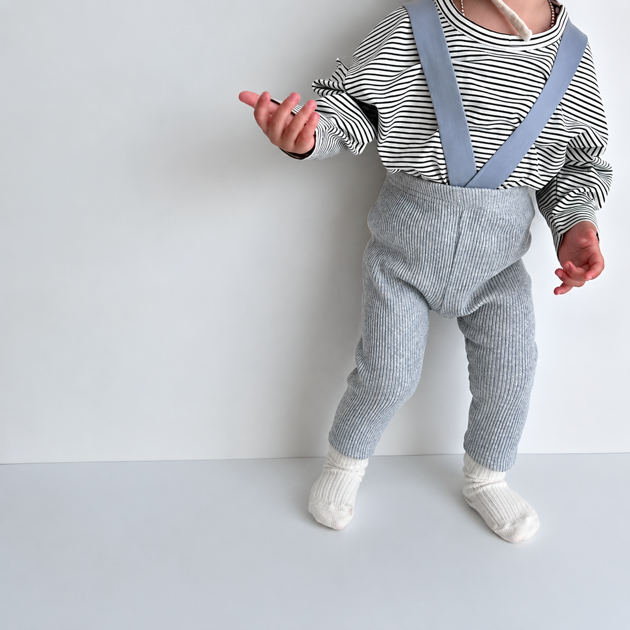 Ribbed Cotton Dungarees for Babies - Wide Leg Overalls with Adjustable Straps, 3 Months to 3 Years