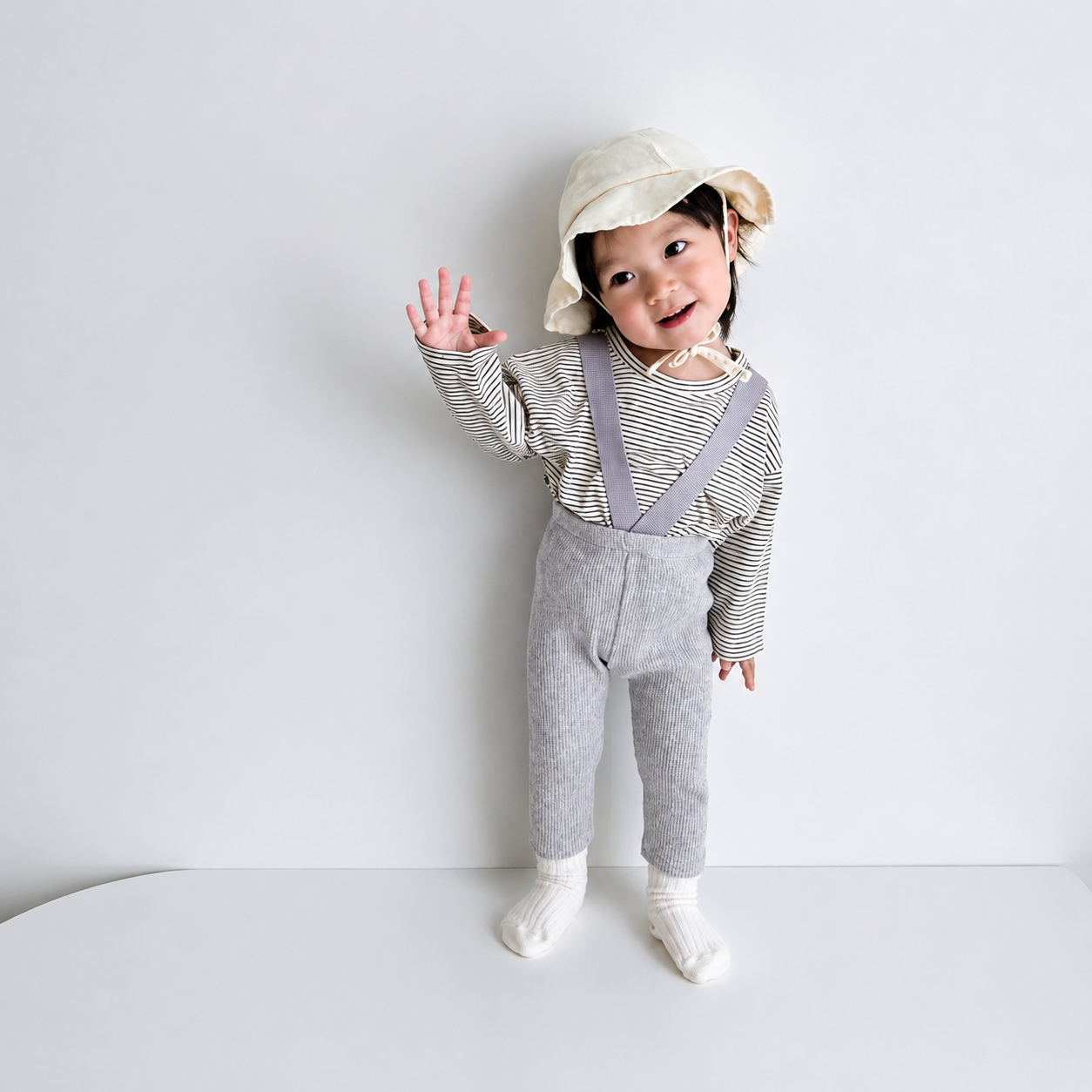 Ribbed Cotton Dungarees for Babies - Wide Leg Overalls with Adjustable Straps, 3 Months to 3 Years