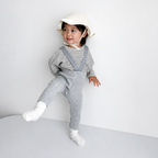 Ribbed Cotton Dungarees for Babies - Wide Leg Overalls with Adjustable Straps, 3 Months to 3 Years