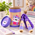 Hippo wooden skipping rope with beech handles, purple cotton rope and kraft tube – view 5 of 5