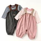 Cotton Dungarees Baby Boys and Girls - Adjustable Strap Overalls, 6 Months to 3 Years
