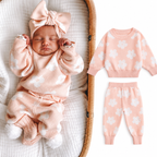 Floral Knit Two-Piece Baby Set - Pink