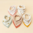 Four Layer Muslin Bandana Bib, Reversible Two Tone, front view