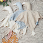 Goose Muslin Baby Comforter, 30cm with Teether Loop, front view