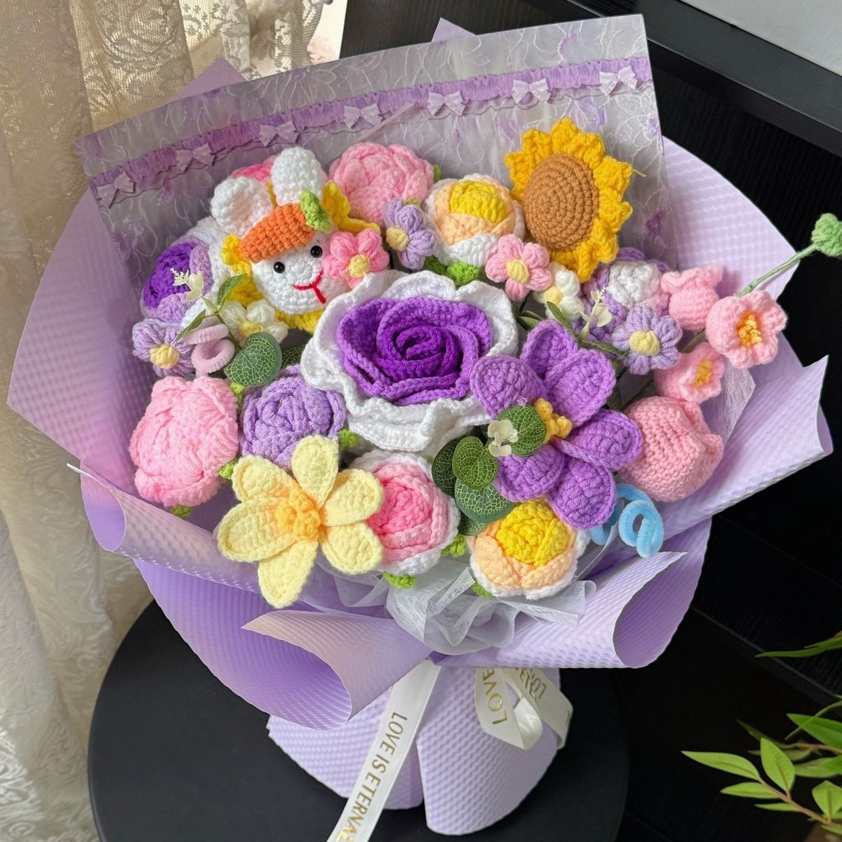 Handmade Crochet Flower Bouquet – Knitted Floral Gift