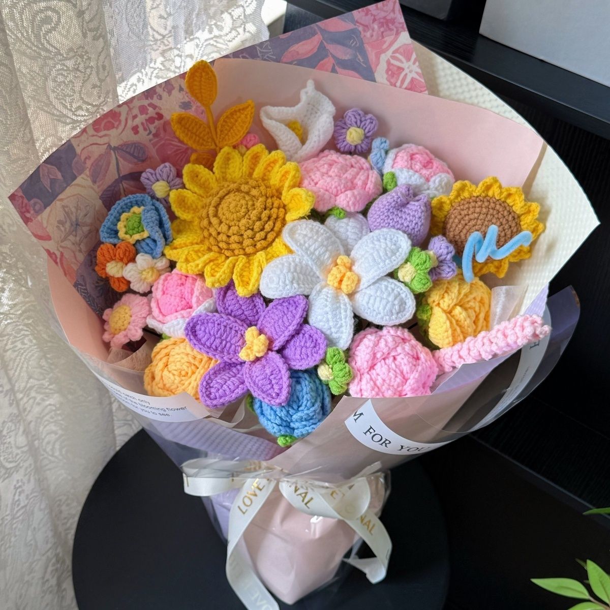 Handmade Crochet Flower Bouquet – Knitted Floral Gift