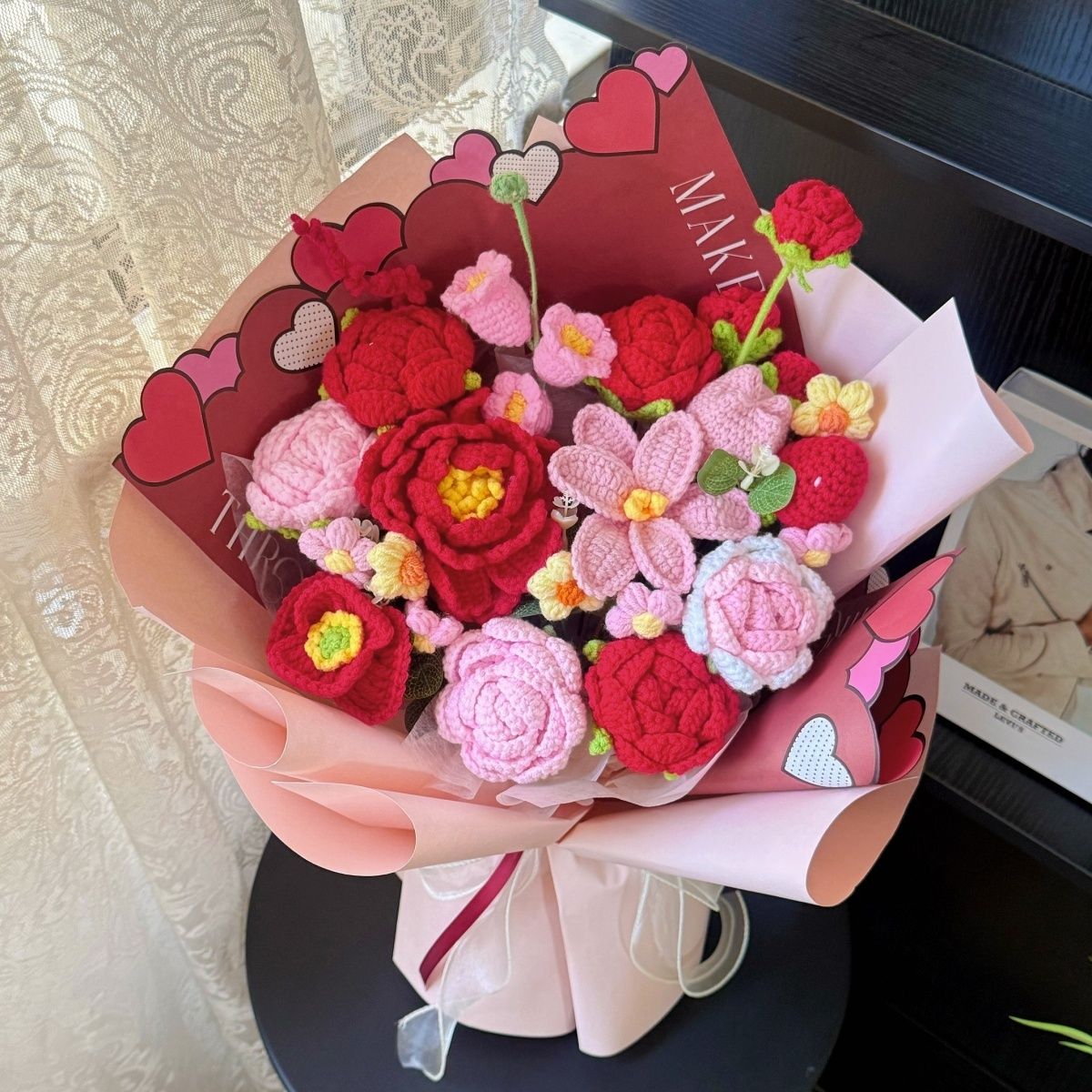 Handmade Crochet Flower Bouquet – Knitted Floral Gift