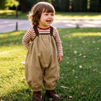 Cotton Dungarees Baby Boys and Girls - Adjustable Strap Overalls, 6 Months to 3 Years