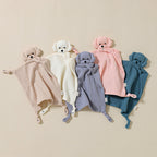 Knotted Puppy Baby Comforter, Cotton Muslin, front view