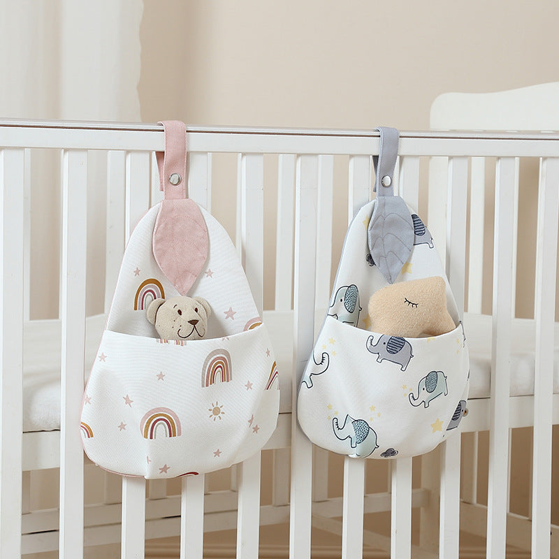 Leaf Nursery Organiser, Washable Cot Storage Bag, close-up detail