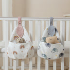 Leaf Nursery Organiser, Washable Cot Storage Bag, styled in a nursery setting
