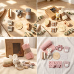Newborn Bath and Gift Set, Crochet Toys and Brush, side view