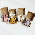 Newborn Gift Set, Comforter and Bib Gift Box, styled in a nursery setting
