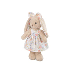 Beige Rabbit Doll – Plush Bunny in a Cotton Strawberry Dress, 35 cm, Ages 3+