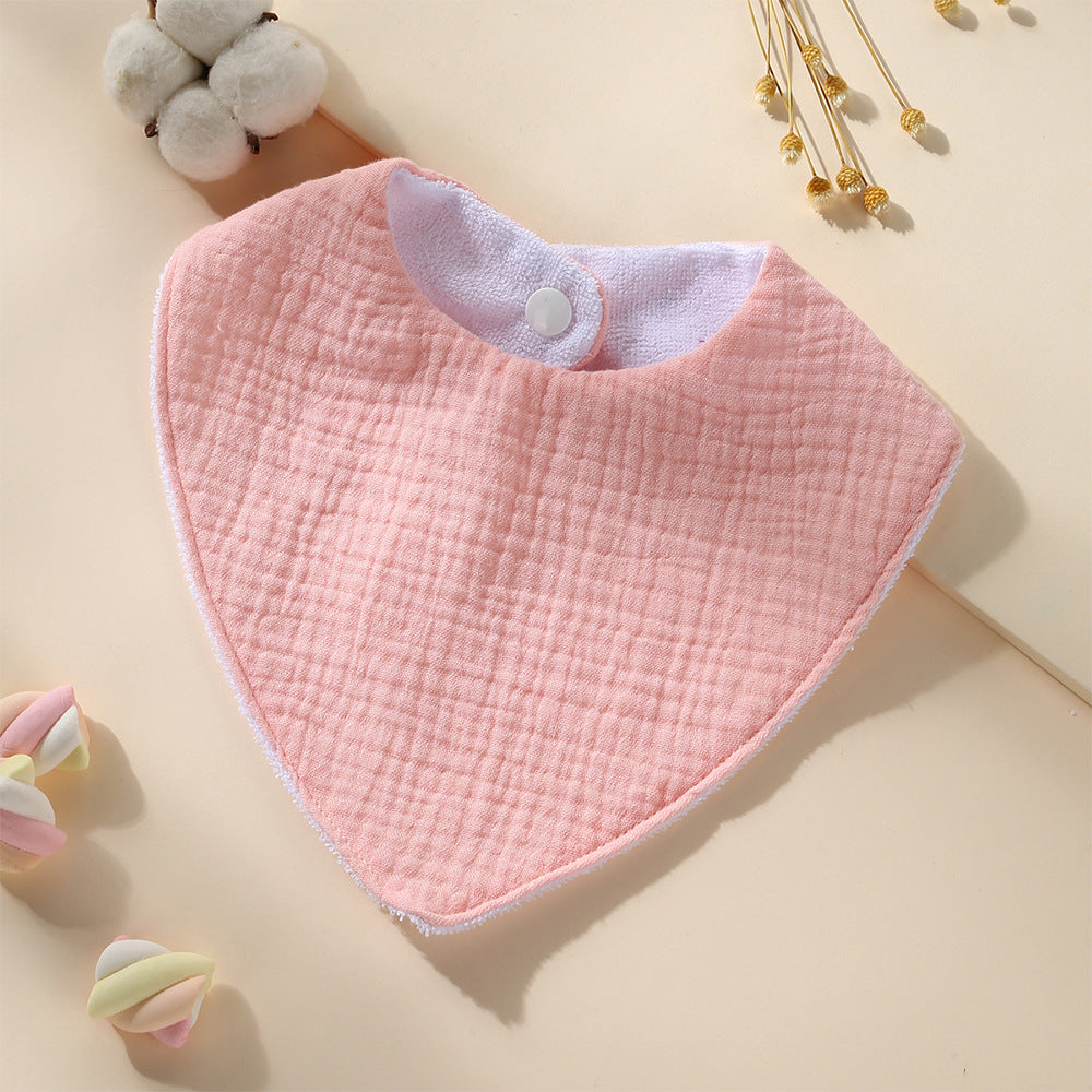 Pink cotton bandana dribble bib with waterproof backing