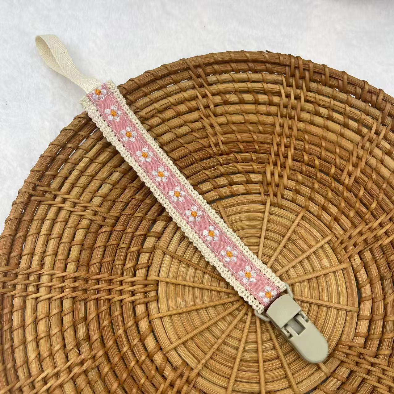 Pink (Plastic Clip) embroidered fabric dummy clip