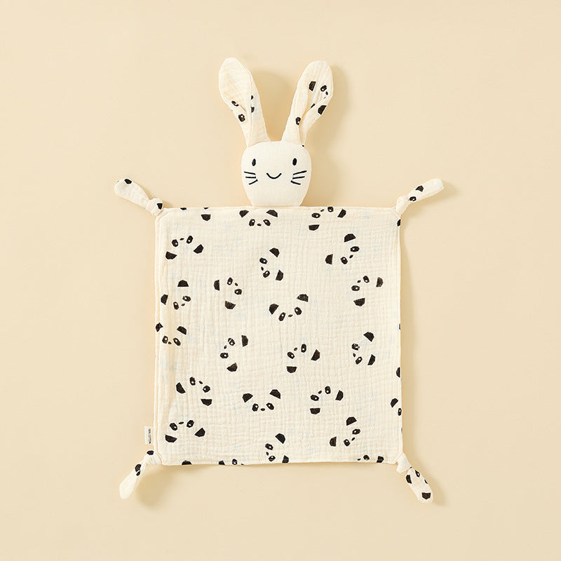 Panda printed muslin bunny baby comforter