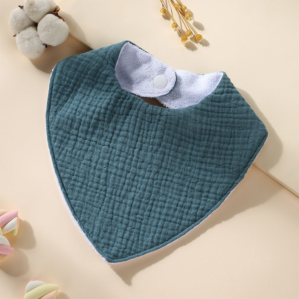 Light Blue cotton bandana dribble bib with waterproof backing