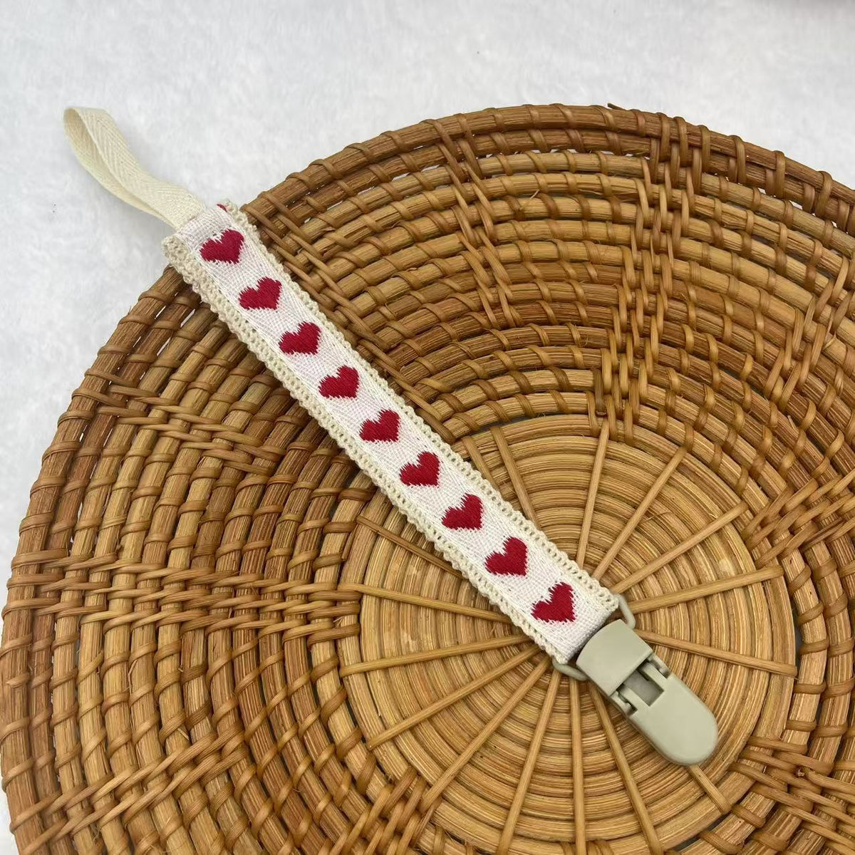 Heart (Plastic Clip) embroidered fabric dummy clip