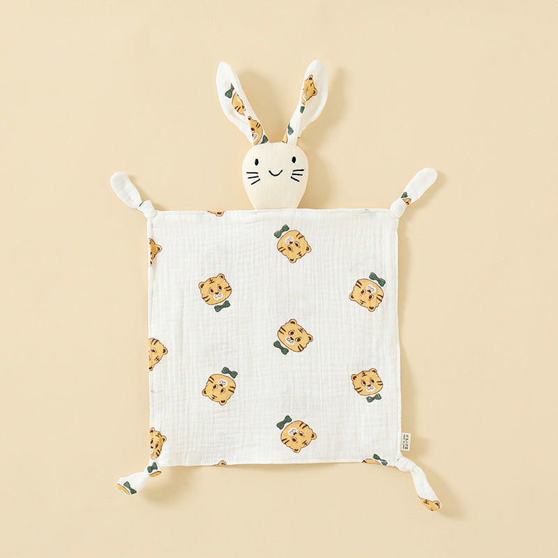 Mr Tiger printed muslin bunny baby comforter