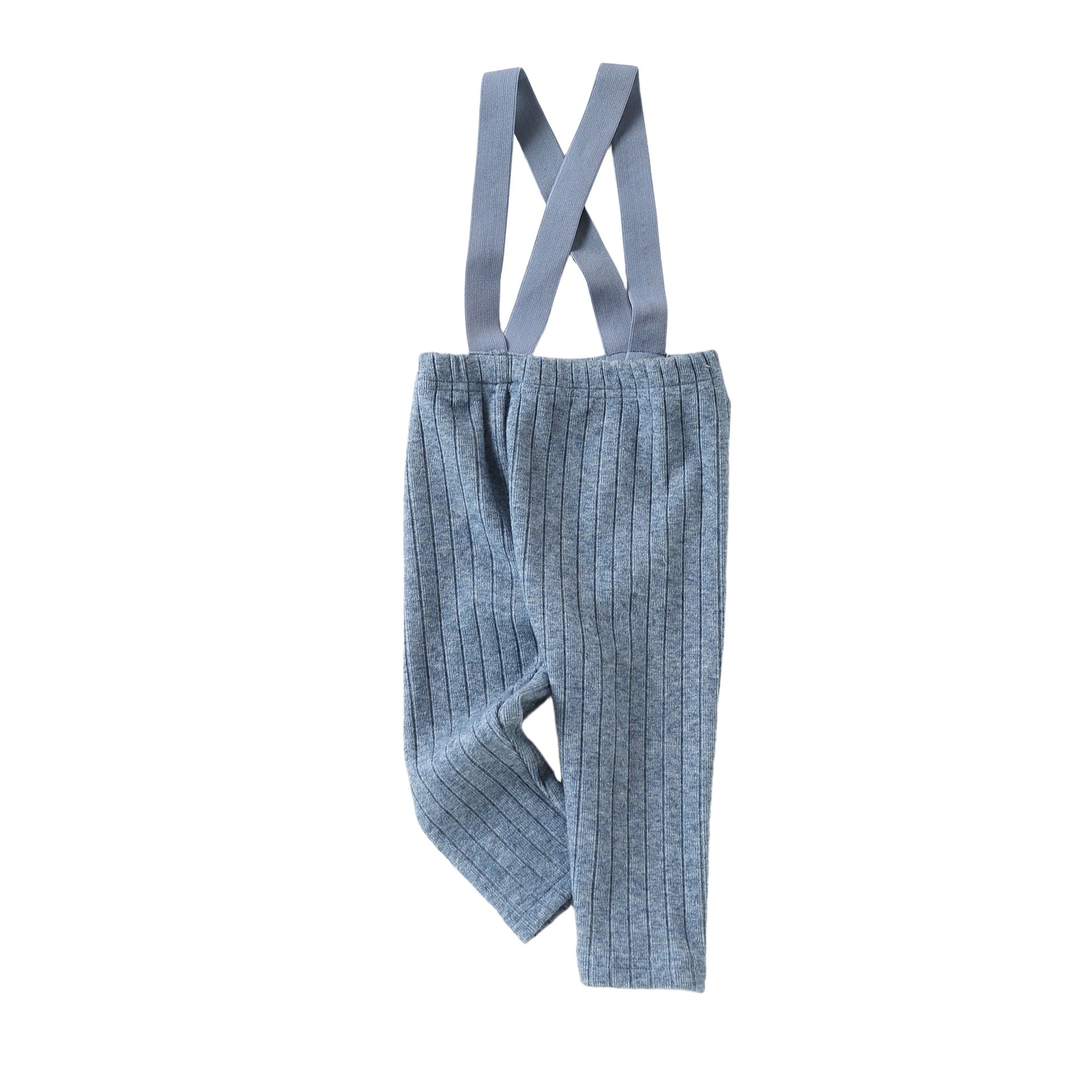Dusty Blue modal and cotton baby dungarees with adjustable straps