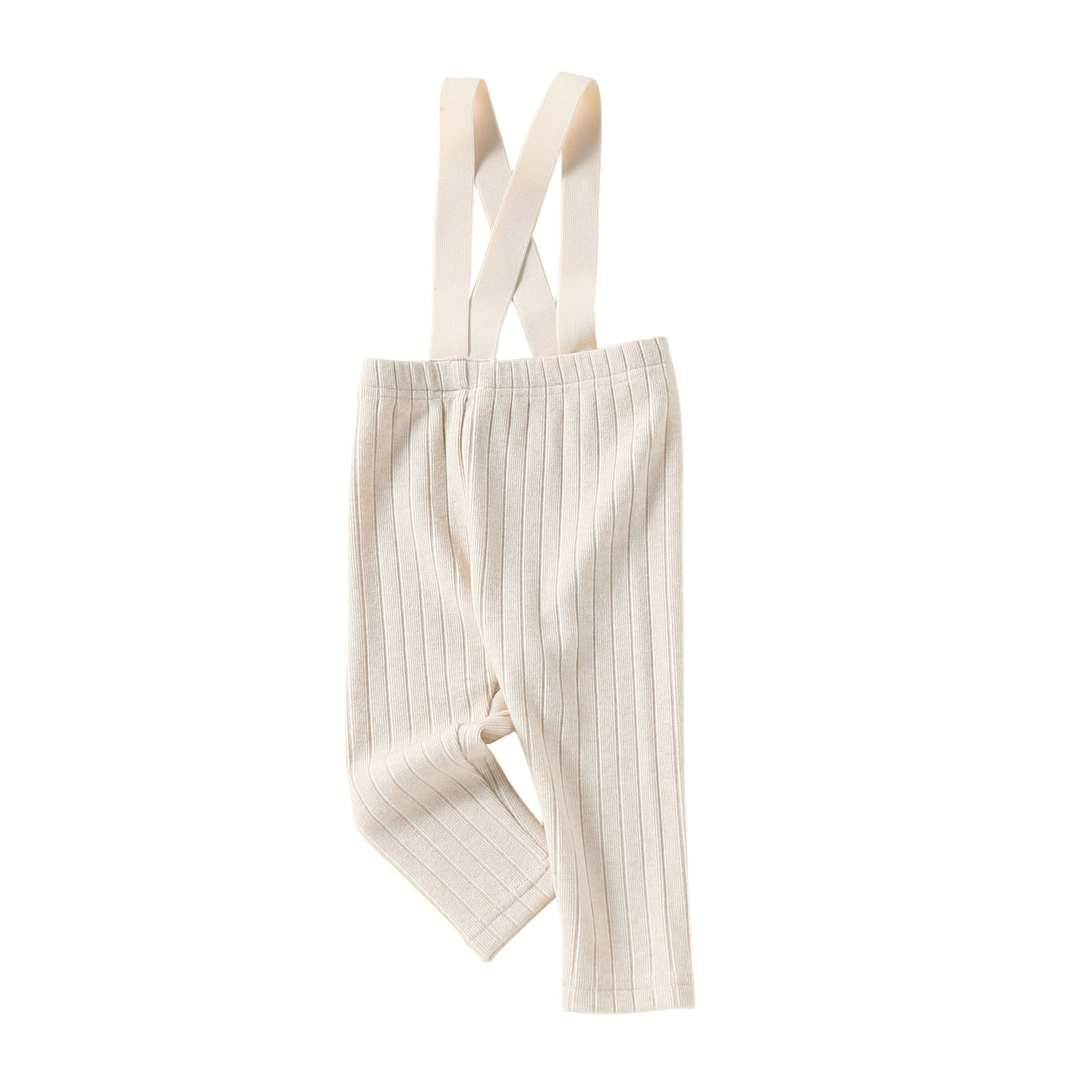 Cream Apricot modal and cotton baby dungarees with adjustable straps