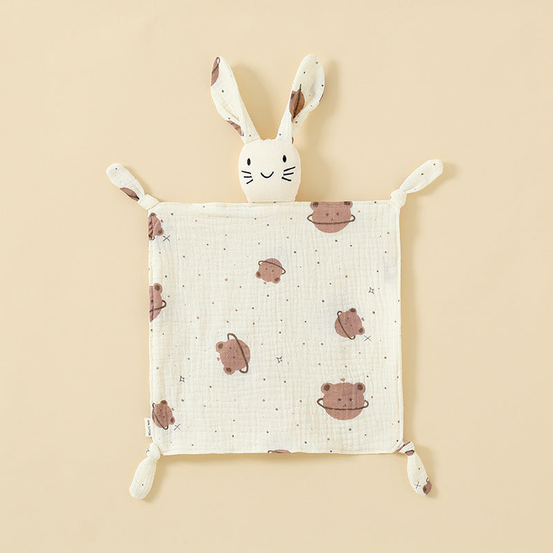 Bear Planet printed muslin bunny baby comforter