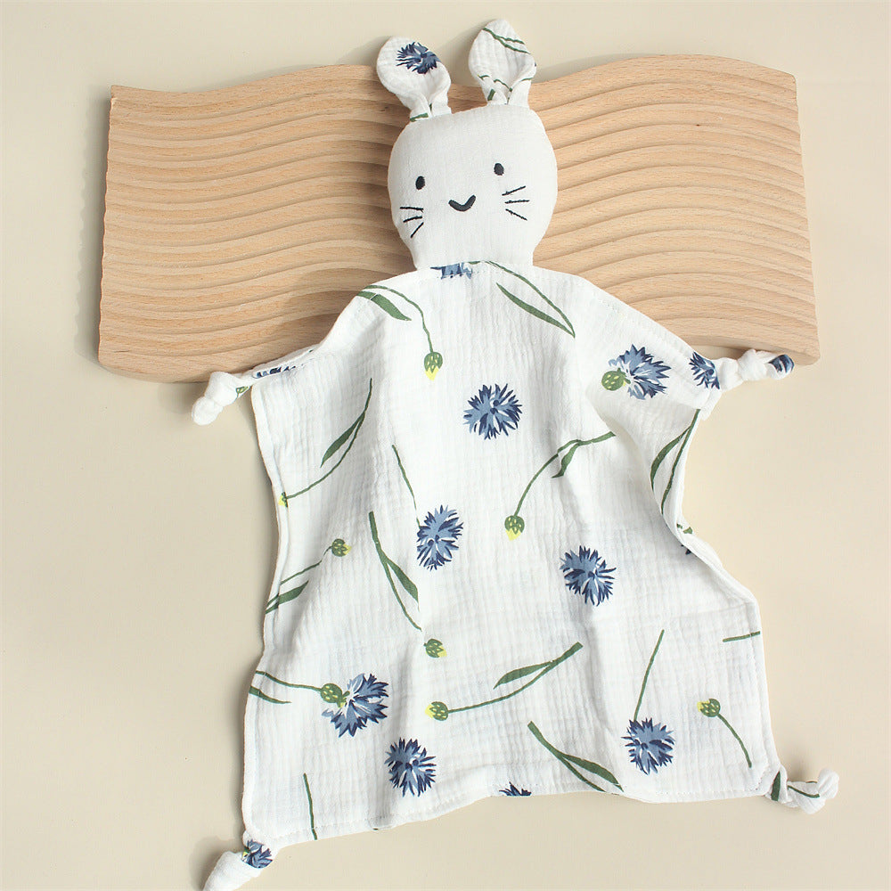 Orchid Floral cat muslin baby comforter in cotton gauze
