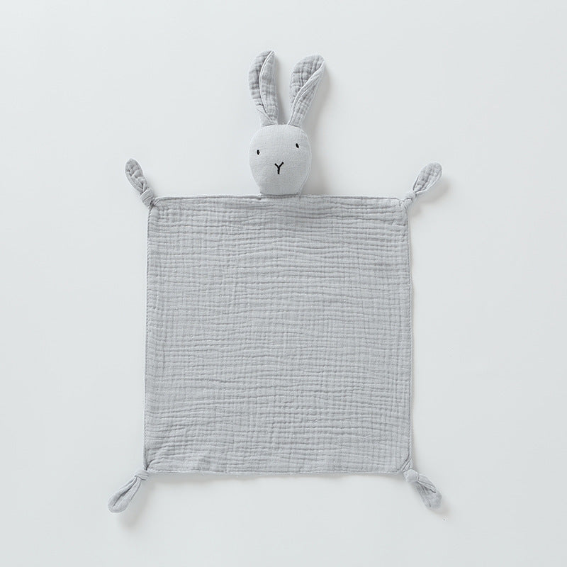Smoke Grey plain bunny baby comforter hand puppet