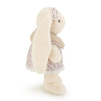 Bunny Plush Toy in Floral Dress – Freestanding Long-Eared Rabbit Doll with Sherpa Collar | 30, 40 & 53 cm