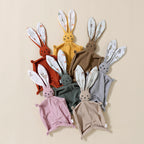 Corduroy bunny baby comforter with long floppy ears and embroidered face – view 4 of 11