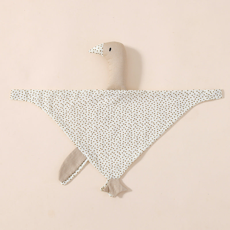 Light Khaki Star swan muslin baby comforter in cotton double gauze