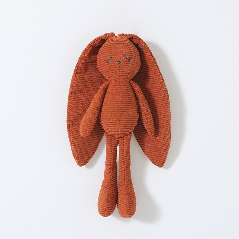 Wine Red corduroy bunny hand puppet with long ears