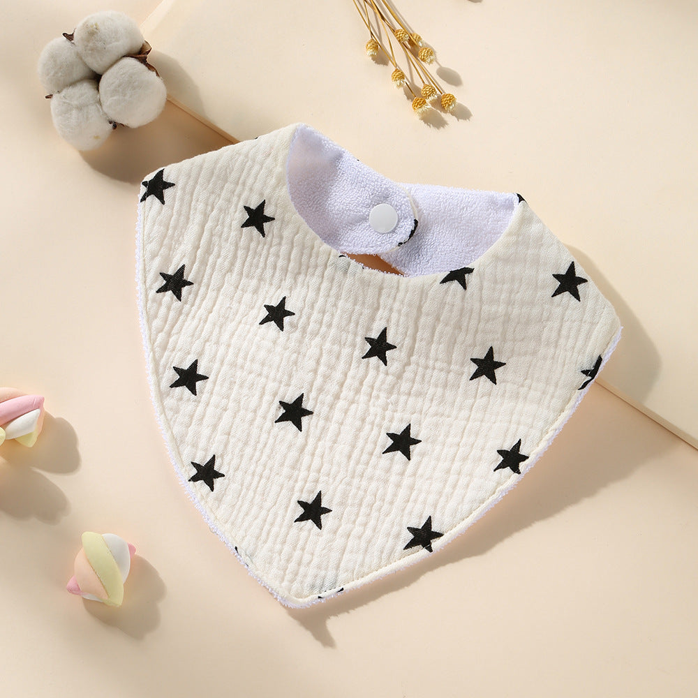 Stars cotton bandana dribble bib with waterproof backing