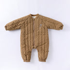 Coffee Rocket embroidered padded baby snowsuit with full length zip