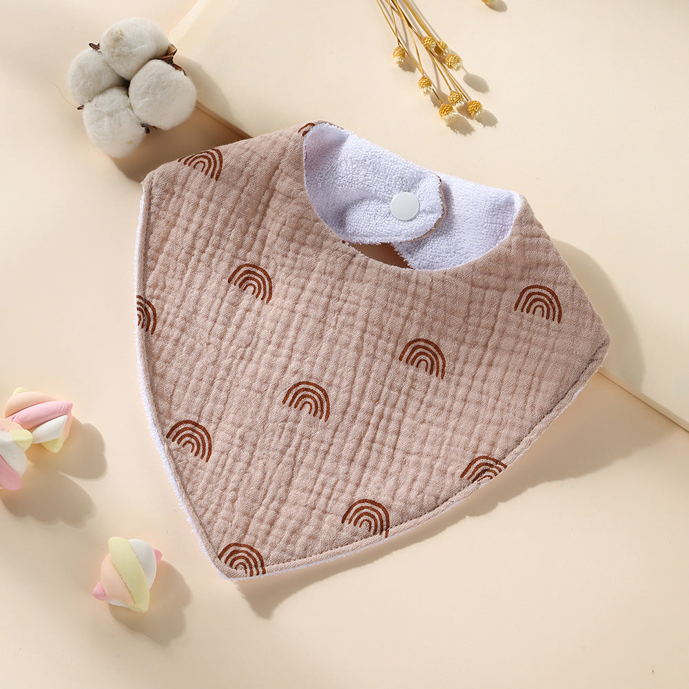 Little Rainbow cotton bandana dribble bib with waterproof backing