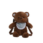Dark Bear, Design 1 40cm running bear plush toy with bib