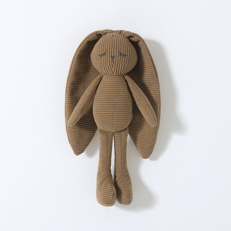 Dark Brown corduroy bunny hand puppet with long ears
