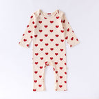 Apricot Heart long sleeve cotton baby romper