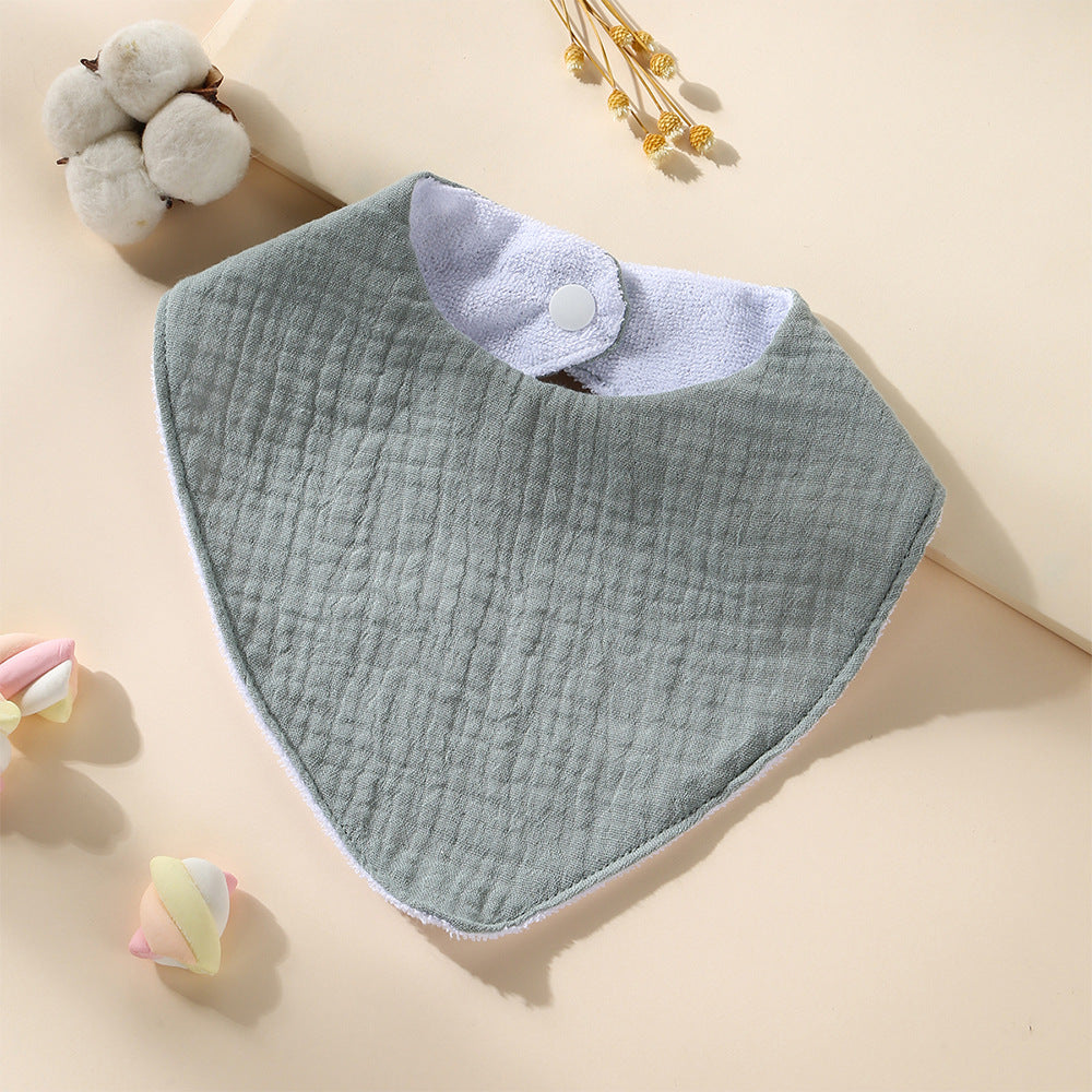 Pea Green cotton bandana dribble bib with waterproof backing
