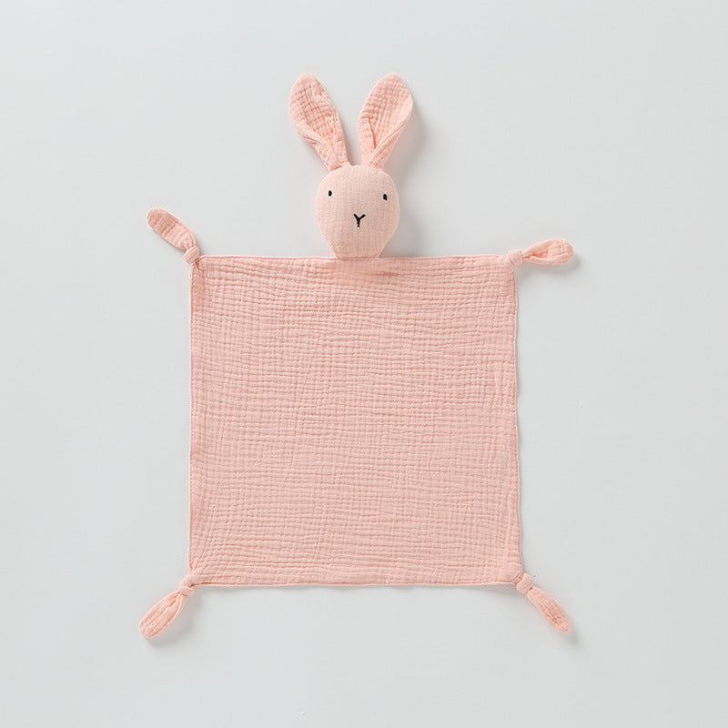 Honey Pink plain bunny baby comforter hand puppet