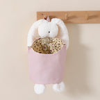 Pink hanging bunny nursery organiser for nappies and bottles