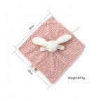 Bunny short pile plush baby comforter with hand puppet head