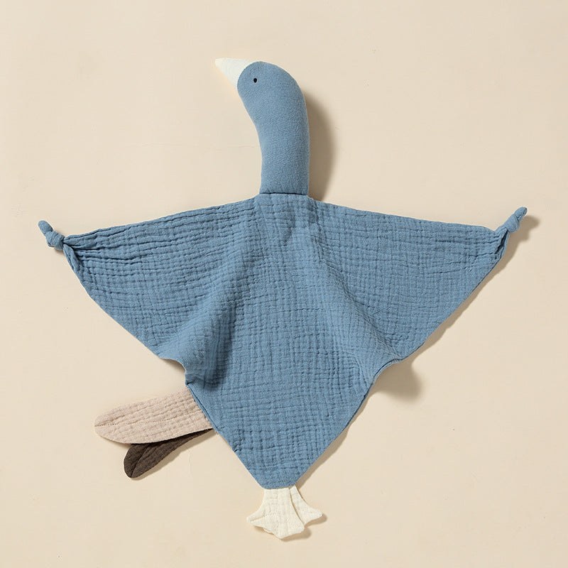 Forest Green swan muslin baby comforter in cotton double gauze