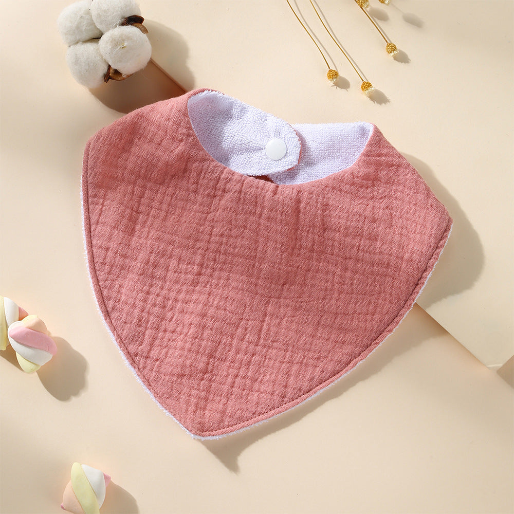 Dusty Pink cotton bandana dribble bib with waterproof backing