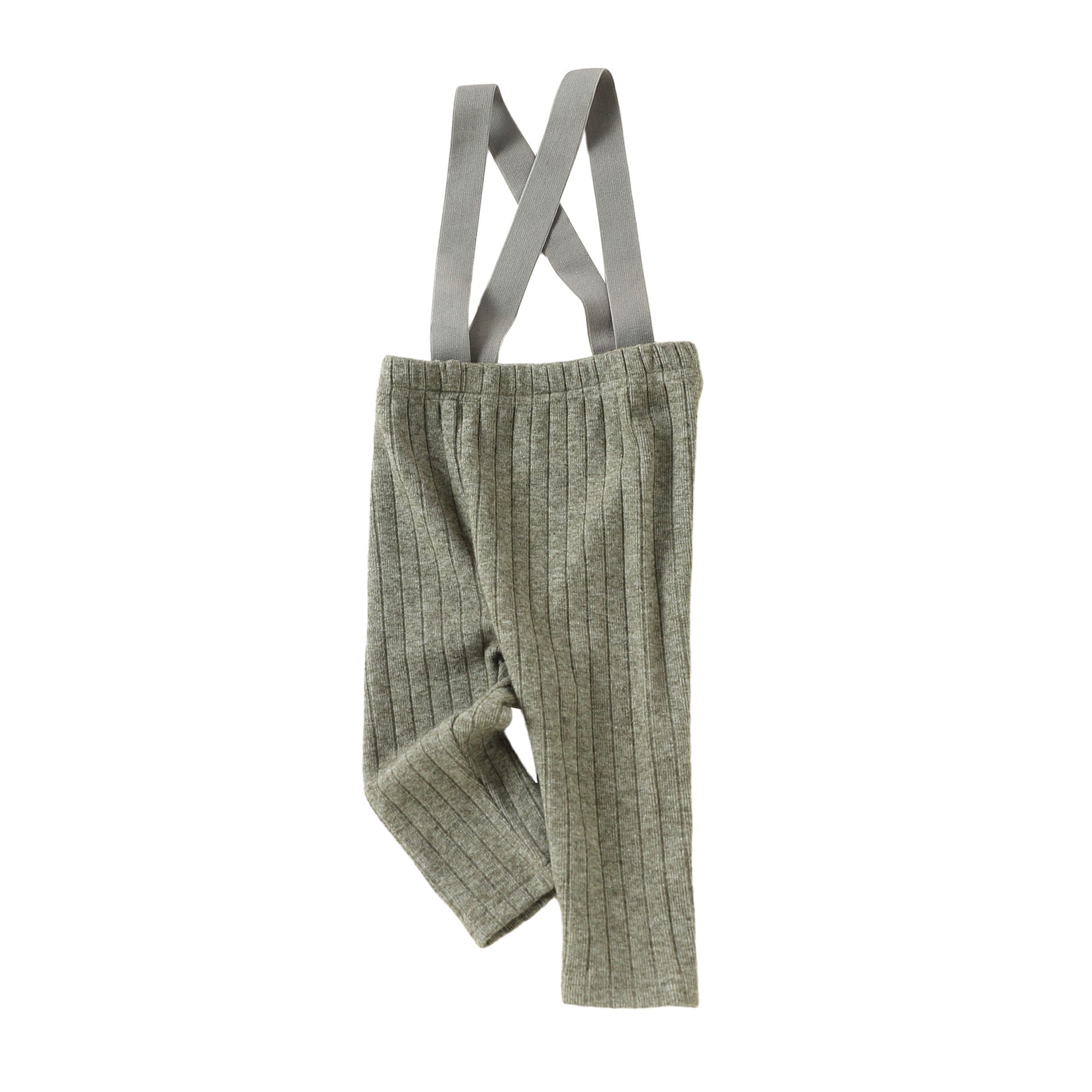 Sage Green modal and cotton baby dungarees with adjustable straps